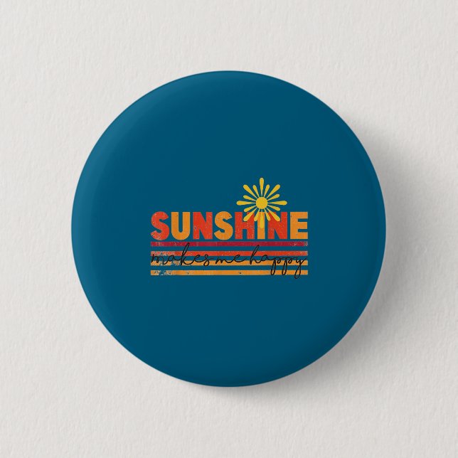 Badge Rond 5 Cm Sunshine Makes Me Happy Insrational Sitive Motivat (Devant)