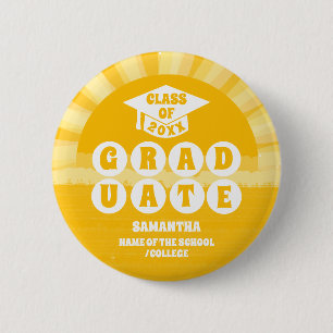 Badge Rond 5 Cm Sunshine Yellow Graduation