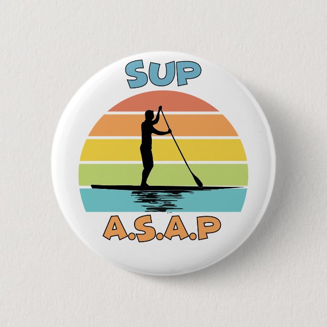 Badge Rond 5 Cm SUP ASAP Stand Up Paddling (Devant)