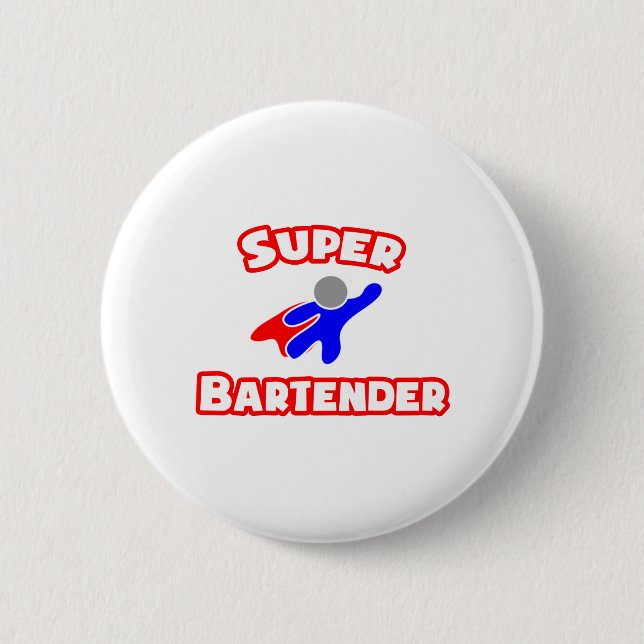 Badge Rond 5 Cm Super Bartender (Devant)