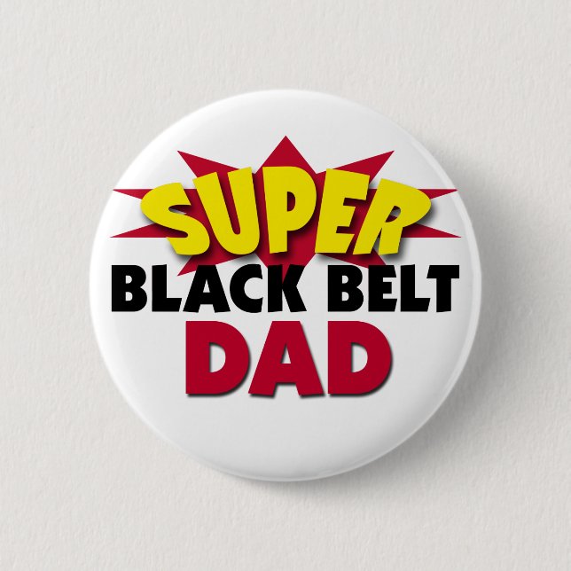 Badge Rond 5 Cm Super Black Belt Papa (Devant)