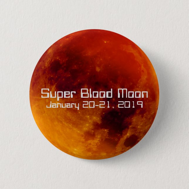 Badge Rond 5 Cm Super Blood Moon Eclipse 2019 (Devant)