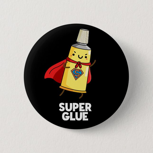 Badge Rond 5 Cm Super Colle Funny Super Hero Pun Dark BG (Devant)