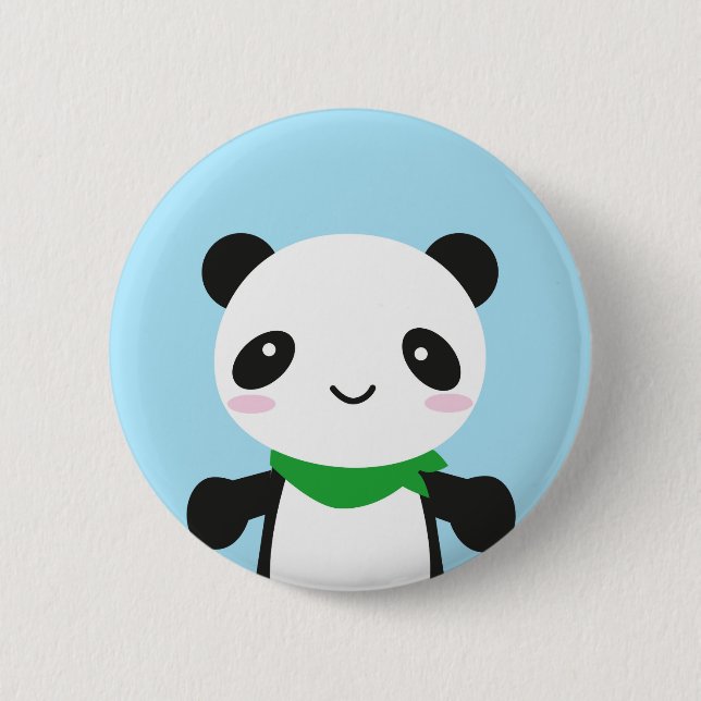 Badge Rond 5 Cm Super Cute Kawaii Panda (Devant)