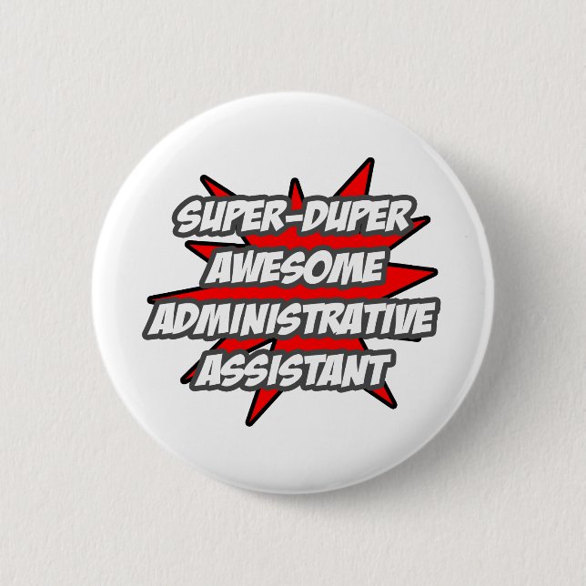 Badge Rond 5 Cm Super Duper Awesome Admin. Assistant (Devant)
