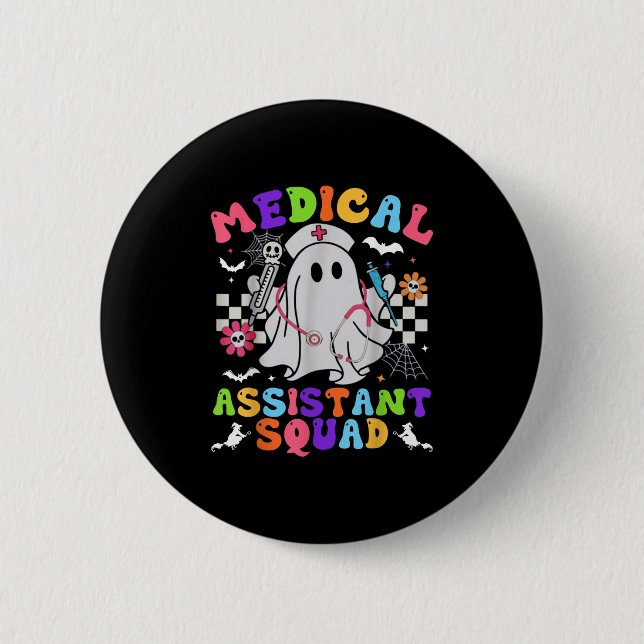 Badge Rond 5 Cm Super Éffrayant Médicale Istad Cute Halloween (Devant)