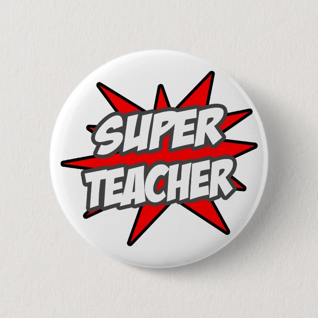 Badge Rond 5 Cm Super enseignant (Devant)