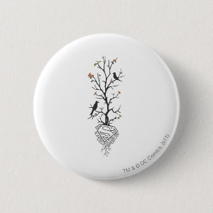 Badge Rond 5 Cm Super girl Birds in the Tree