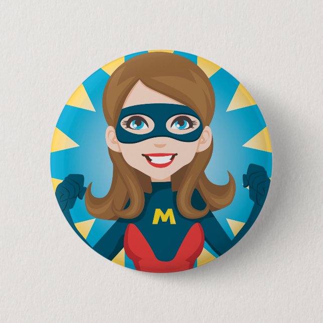 Badge Rond 5 Cm Super Hero Maman (Devant)