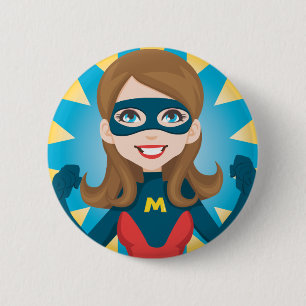 Badge Rond 5 Cm Super Hero Maman