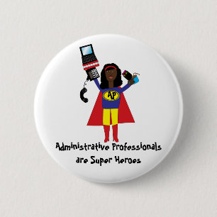 Badge Rond 5 Cm Super Hero Professionnel Administratif (Ami Africa