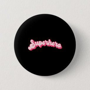 Badge Rond 5 Cm Super-héros - Mignon Rose Vintage Retro Halloween