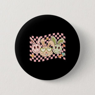 Badge Rond 5 Cm Super Lapin Sourire Visage Joyeux Jour de Pâques R
