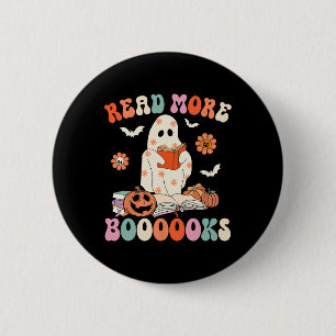 Badge Rond 5 Cm Super Lire Plus Livres Joli Ghost Boo Funny Hallow
