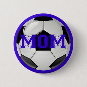 Badge Rond 5 Cm Super Maman de Footballeur Couleurs Personnalisées