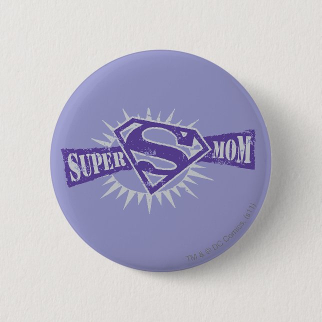 Badge Rond 5 Cm Super Maman Purple Starburst (Devant)