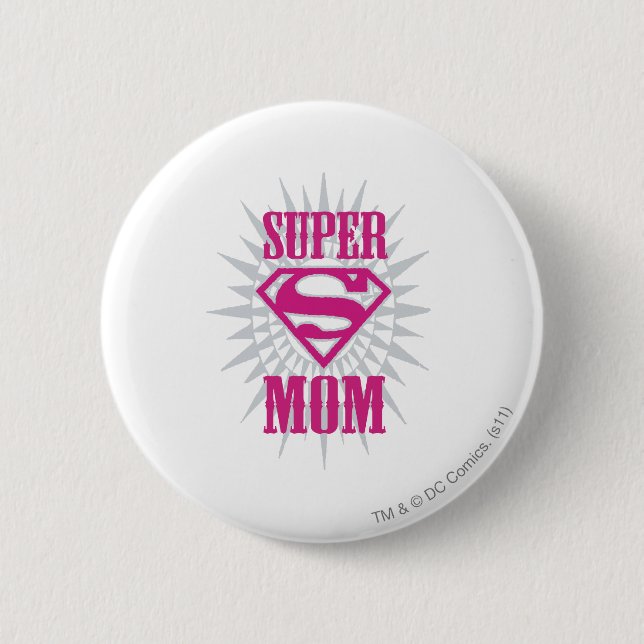 Badge Rond 5 Cm Super Maman Starburst (Devant)