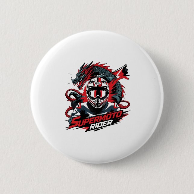 Badge Rond 5 Cm Super Moto Rider � Motorcycle  (Devant)