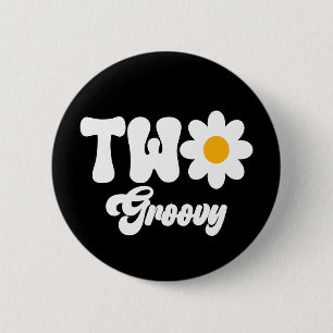 Badge Rond 5 Cm Super ONE Daisy 1er premier anniversaire
