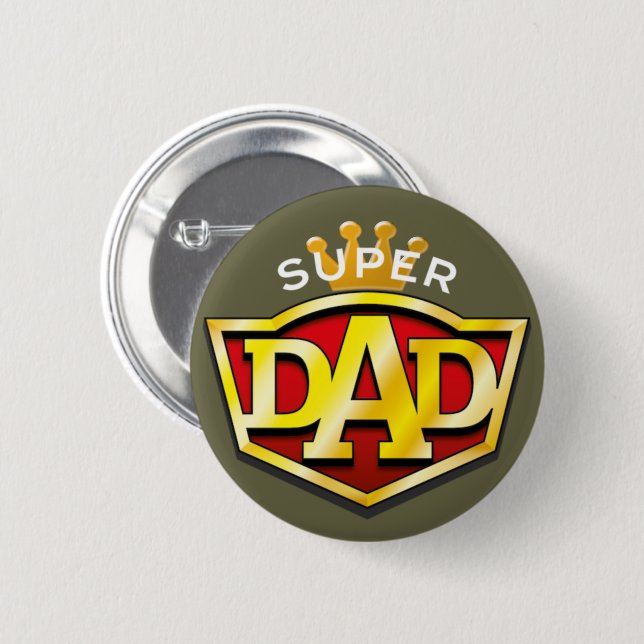 Badge Rond 5 Cm Super papa (Devant & derrière)