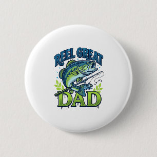 Badge Rond 5 Cm Super Papa Pêche à la Bass Conception Vectorielle