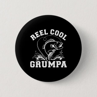 Badge Rond 5 Cm Super Papa Pêcheur Grincheux 