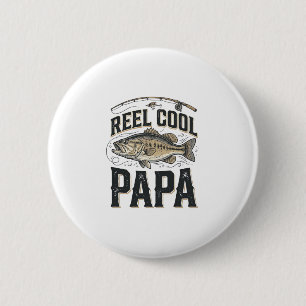 Badge Rond 5 Cm Super Papa Rétro Design Vectoriel de Pêche_1