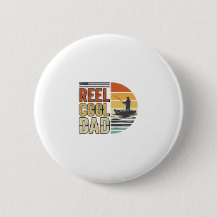 Badge Rond 5 Cm Super Papa T-Shirt Vintage de pêche Design_1