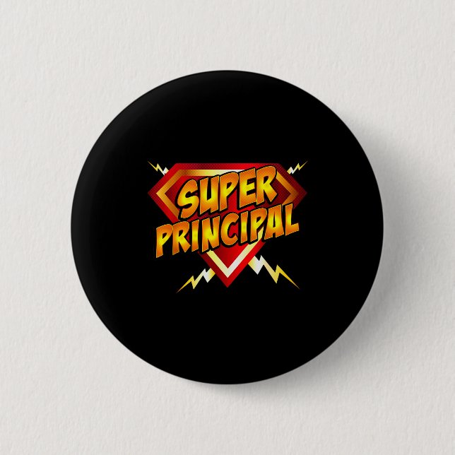 Badge Rond 5 Cm Super Principal Back To School Educational Superhe (Devant)