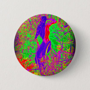 Badge Rond 5 Cm super sirène d'hippie pourpre psychédélique