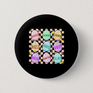 Badge Rond 5 Cm Super Skibidi Oeuf de Pâques Drôle Rizz Mème de Pâ