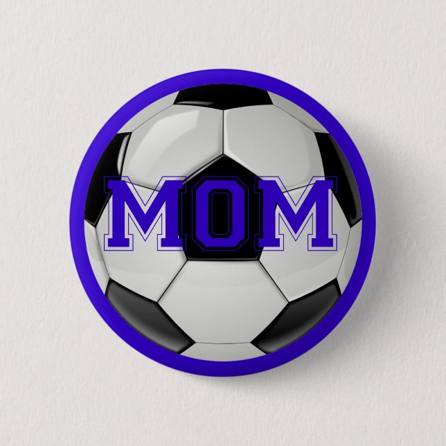 Badge Rond 5 Cm Super Soccer Maman Couleurs Personnalisées (Devant)