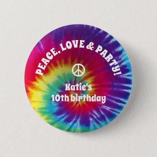 Badge Rond 5 Cm Super Tie Dye Hippie