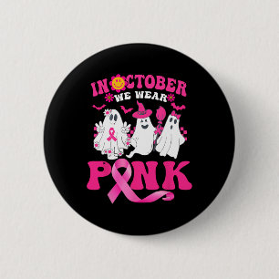 Badge Rond 5 Cm Super Wear Pink Breast Cancer Guerrier mignon Fant