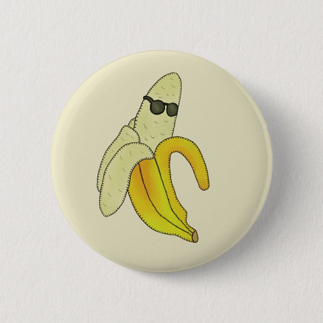Badge Rond 5 Cm Superbe banane (Devant)