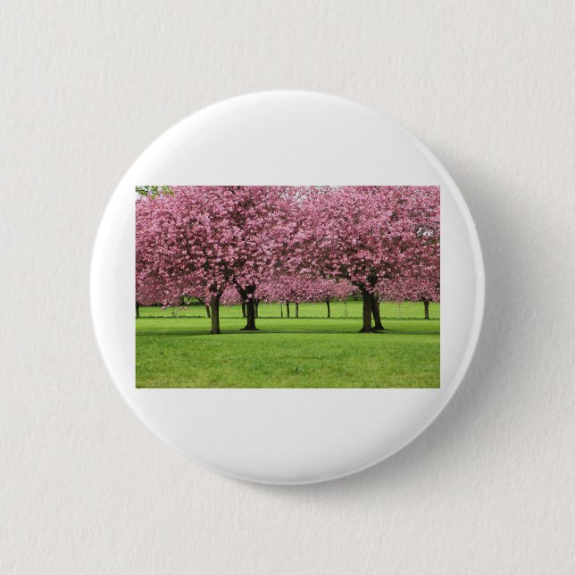 BADGE ROND 5 CM SUPERBE FLEUR DE CERISIER (Devant)