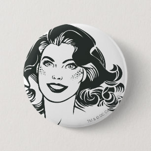 Badge Rond 5 Cm Supergirl Black and White Drawing 2