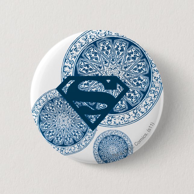 Badge Rond 5 Cm Supergirl Blue Circle Design (Devant)