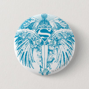 Badge Rond 5 Cm Supergirl Blue Wings