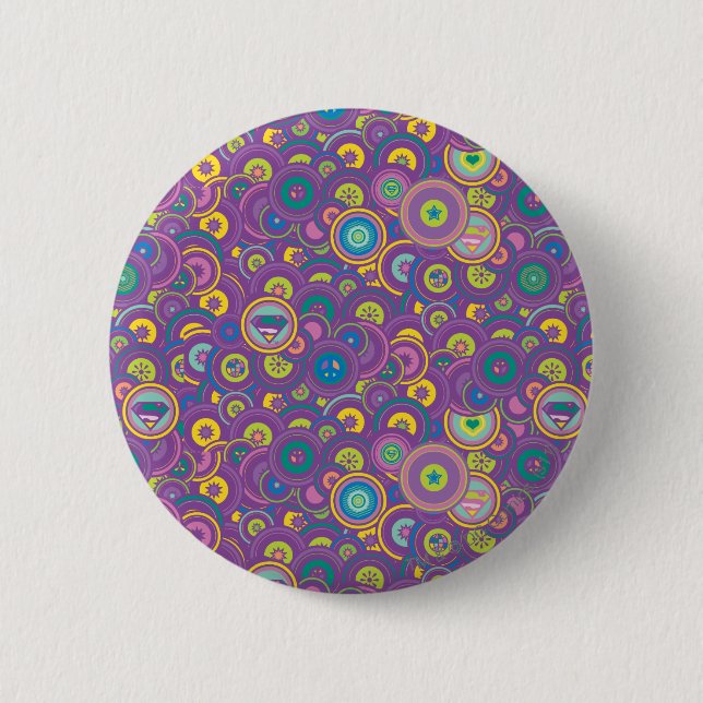 Badge Rond 5 Cm Supergirl Circle Purple Pattern (Devant)