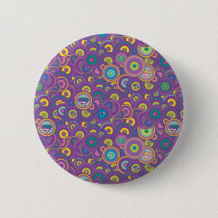 Badge Rond 5 Cm Supergirl Circle Purple Pattern