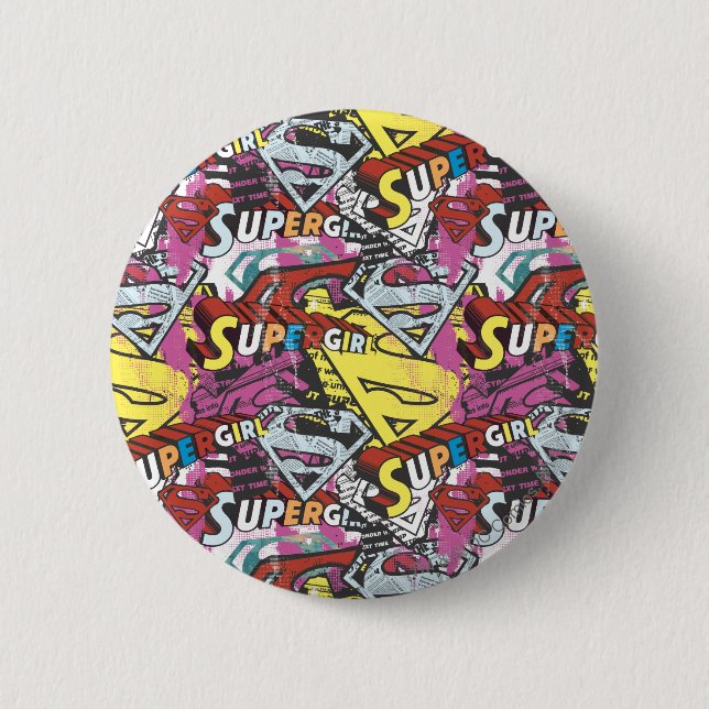 Badge Rond 5 Cm Supergirl Comic Capers Pattern 4 (Devant)