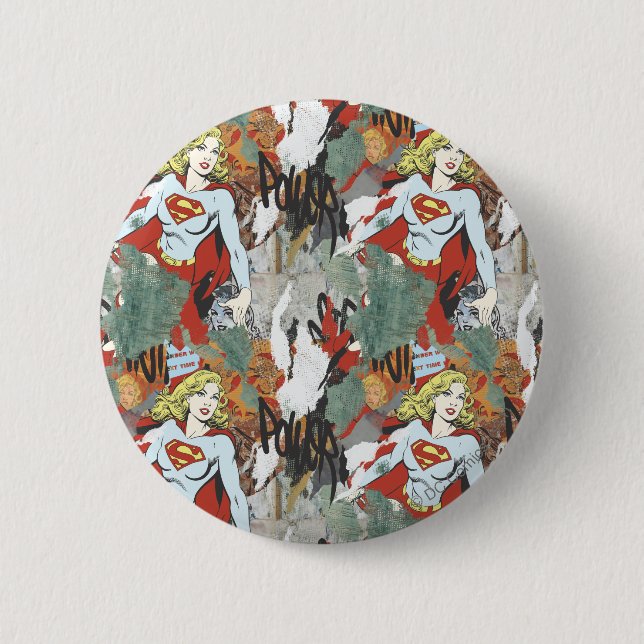 Badge Rond 5 Cm Supergirl Comic Capers Pattern 8 (Devant)