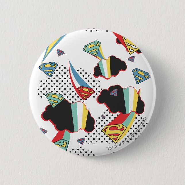 Badge Rond 5 Cm Supergirl Crazy Sky (Devant)