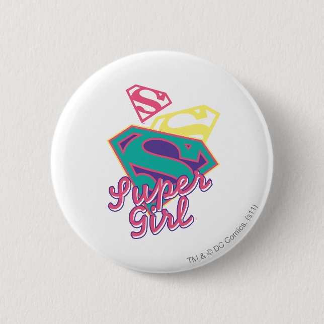 Badge Rond 5 Cm Supergirl Cursive (Devant)