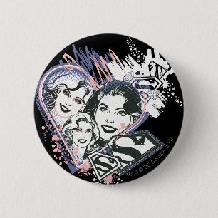 Badge Rond 5 Cm Supergirl font face au collage