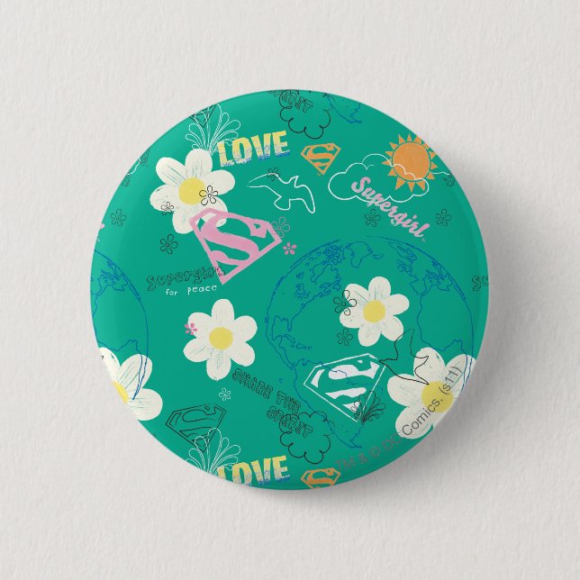 Badge Rond 5 Cm Supergirl for Peace Pattern (Devant)