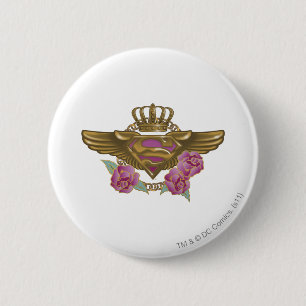 Badge Rond 5 Cm Supergirl Golden Wings
