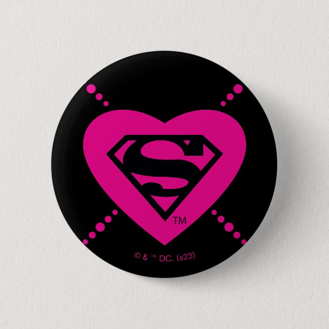 Badge Rond 5 Cm Supergirl Hearts Motif diagonal (Devant)