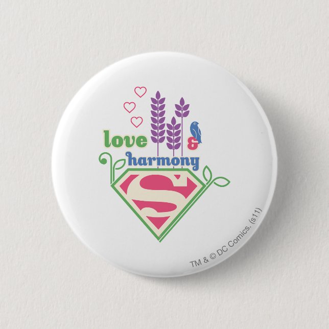 Badge Rond 5 Cm Supergirl Love & Harmony (Devant)
